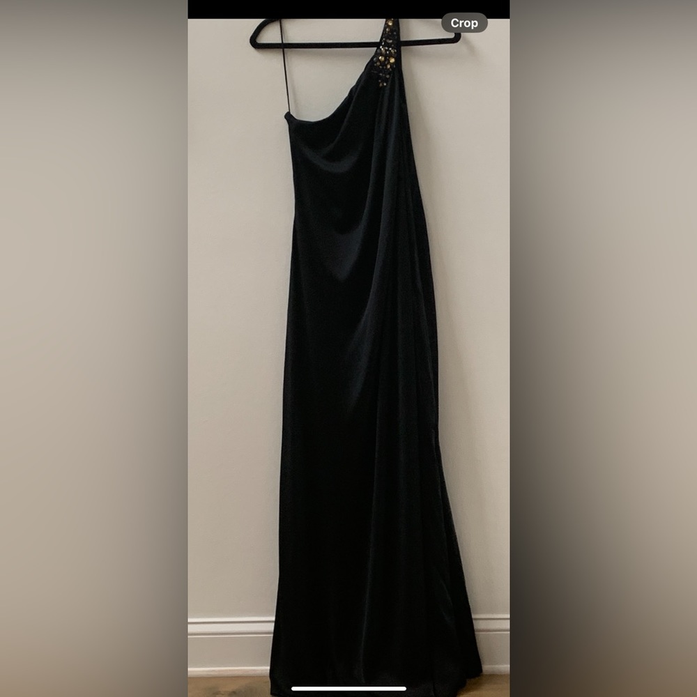 SZ 2 Marchesa One shoulder Black Dress